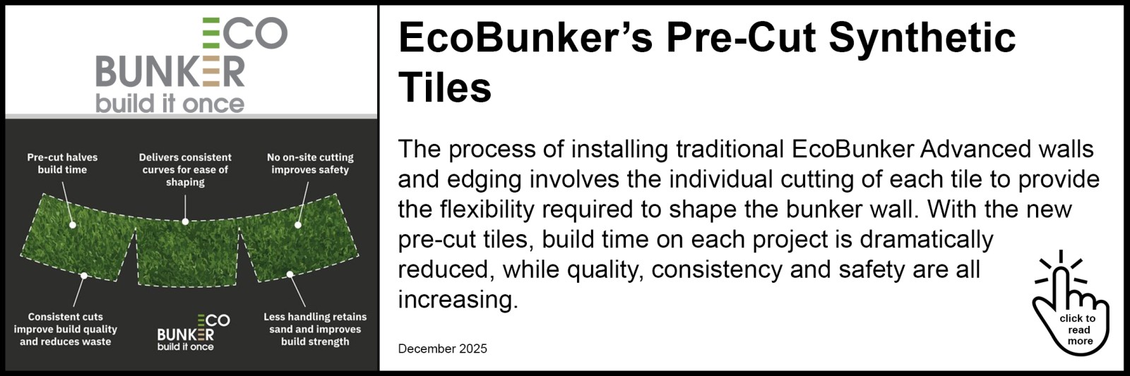 EcoBunker&rsquo;s Pre-Cut Synthetic Tiles